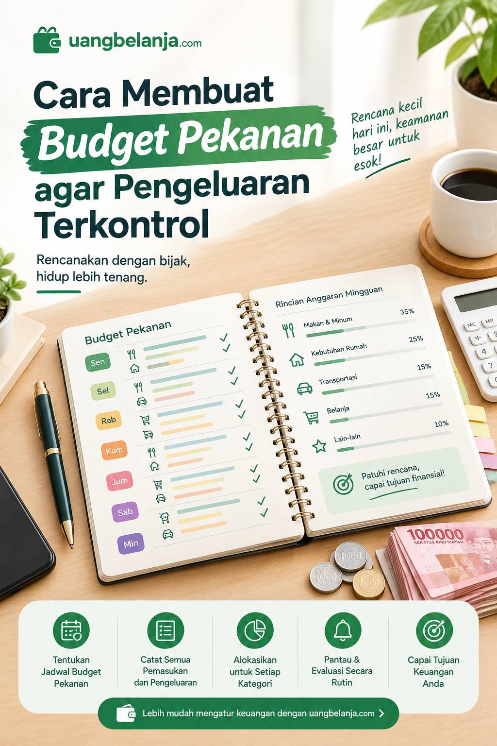 Infografis: Cara Menyusun Budget Pekanan Anti Tekor